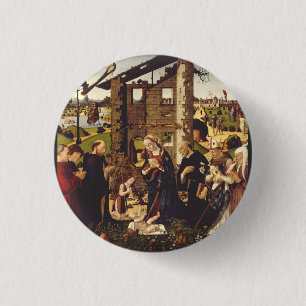 The Adoration of the Child with Saints and Donors Button