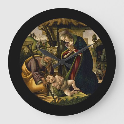 The Adoration of the Christ Child Large Clock