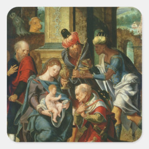 The Adoration of the Magi, 1530 Square Sticker