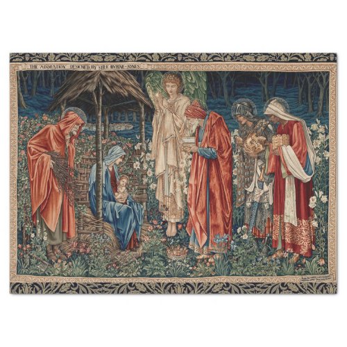 THE ADORATION OF THE MAGI ANTIQUE TAPESTRY TISSUE PAPER