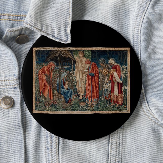 The Adoration of the Magi (by Edward Burne-Jones) Button (In Situ)