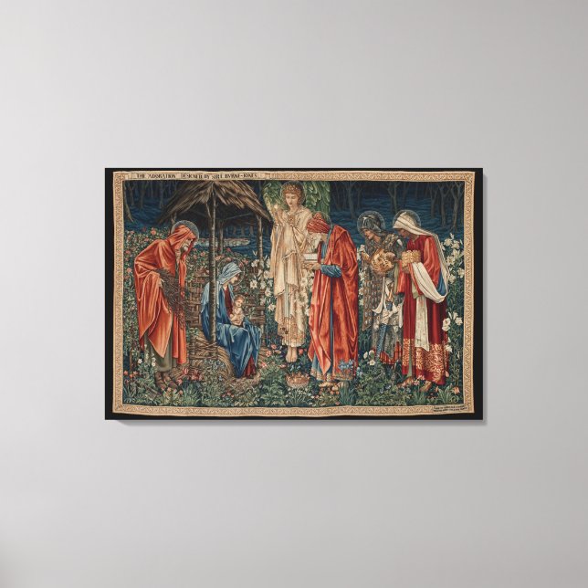 The Adoration of the Magi (by Edward Burne-Jones) Canvas Print (Front)