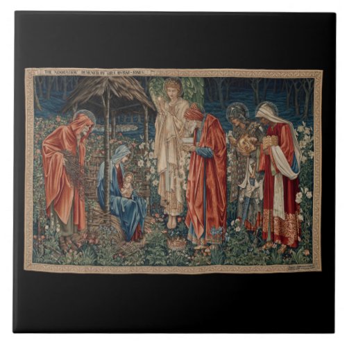The Adoration of the Magi by Edward Burne_Jones Ceramic Tile
