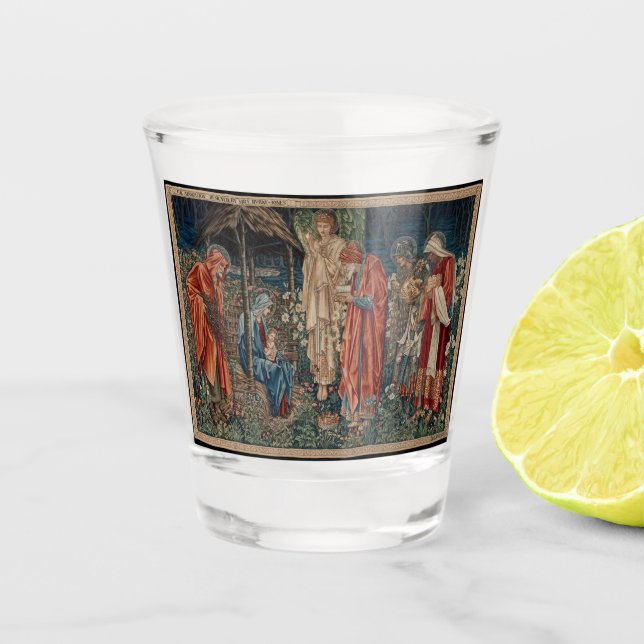 The Adoration of the Magi (by Edward Burne-Jones) Shot Glass (Front)