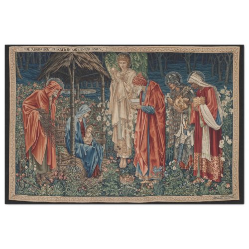 The Adoration of the Magi by Edward Burne_Jones Tissue Paper