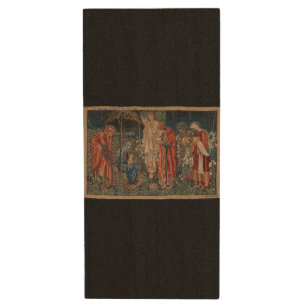 The Adoration of the Magi (by Edward Burne-Jones) Wood Flash Drive