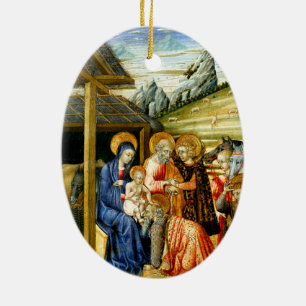 The Adoration of the Magi by Giovanni di Paolo Ceramic Ornament
