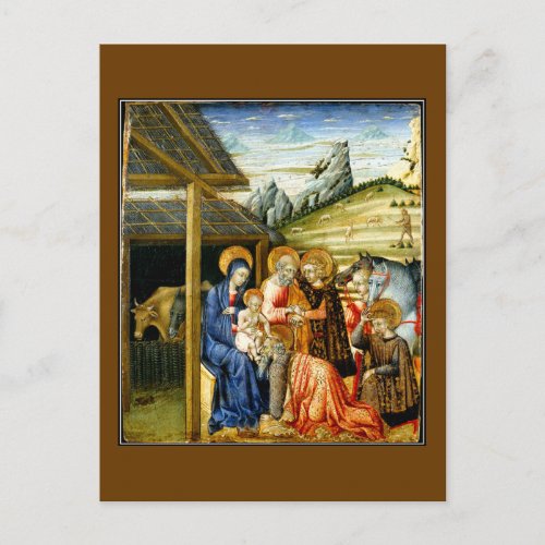 The Adoration of the Magi by Giovanni di Paolo Postcard