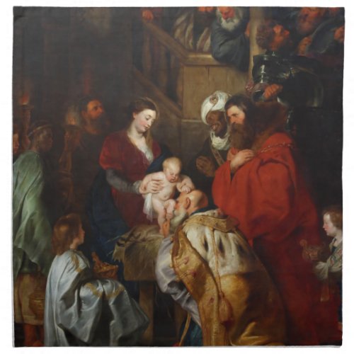 The Adoration of the Magi by Peter Paul Rubens Napkin