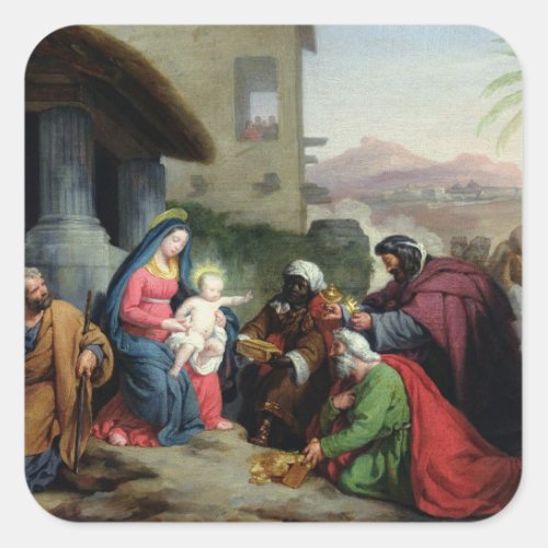 The Adoration of the Magi c1833_36 Square Sticker