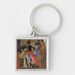The Adoration of the Magi, detail of depicting sel Keychain