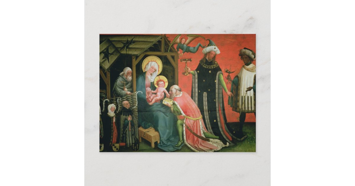 The Adoration of the Magi (oil on panel) Postcard | Zazzle