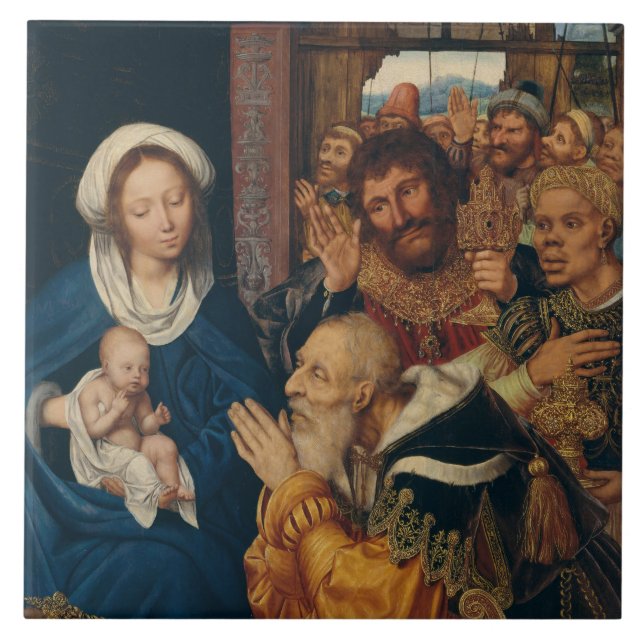 The Adoration of The Magi Painting Ceramic Tile (Front)