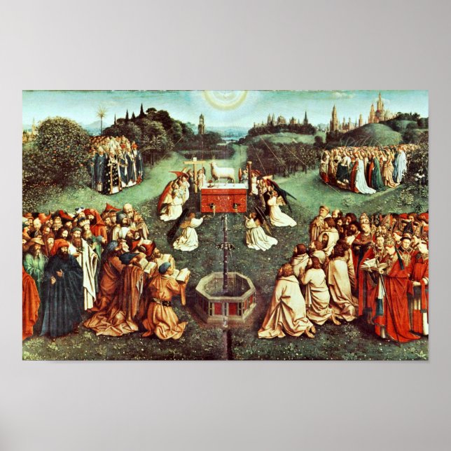 The Adoration Of The Mystical Lamb By Eyck Hubert Poster (Front)