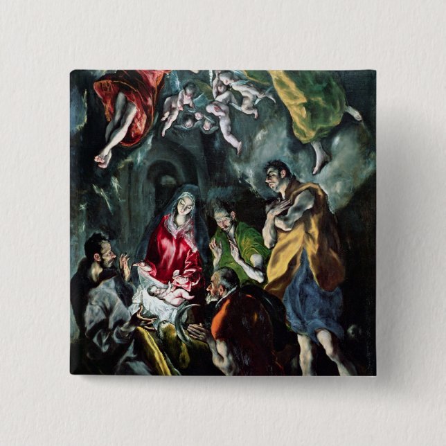 The Adoration of the Shepherds Button (Front)