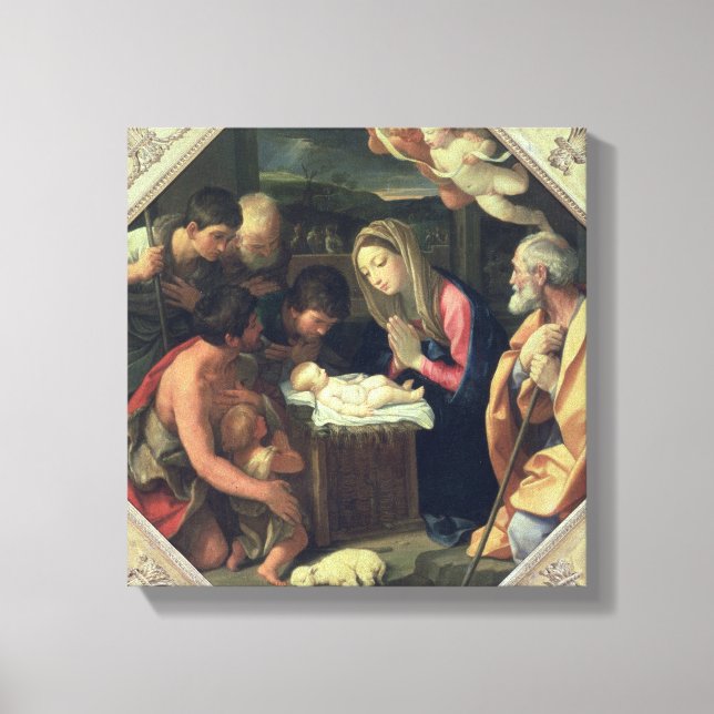 The Adoration of the Shepherds, c.1640-42 Canvas Print (Front)
