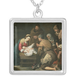 The Adoration of the Shepherds, c.1650 Silver Plated Necklace