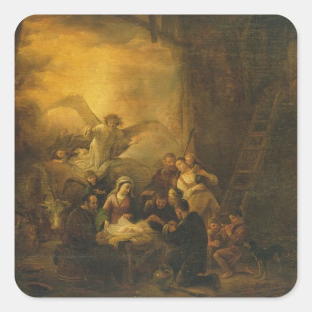 The Adoration of the Shepherds, c.1650 Square Sticker (Front)