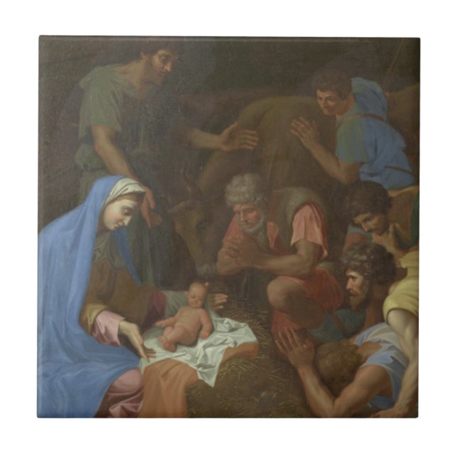 The Adoration of the Shepherds circa 1653 Ceramic Tile (Front)
