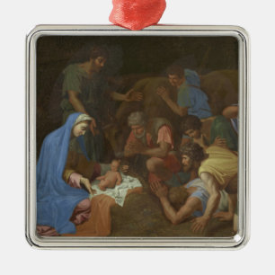 The Adoration of the Shepherds circa 1653 Metal Ornament