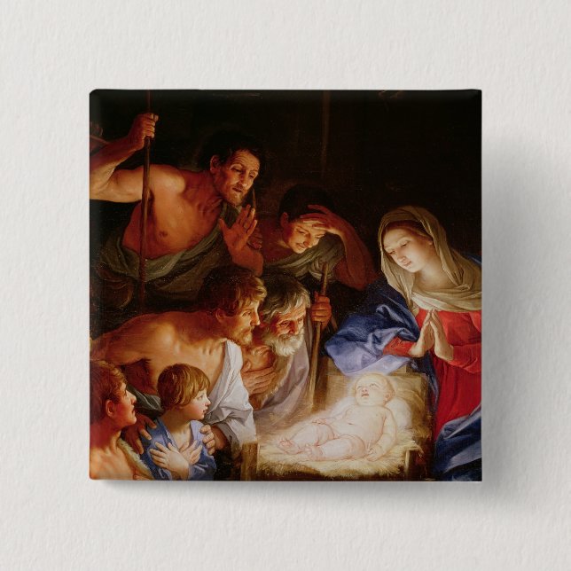 The Adoration of the Shepherds Pinback Button (Front)