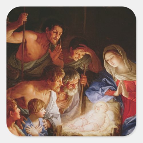 The Adoration of the Shepherds Square Sticker