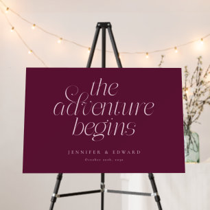 The Adventure Begin Cranberry Wedding Welcome Sign