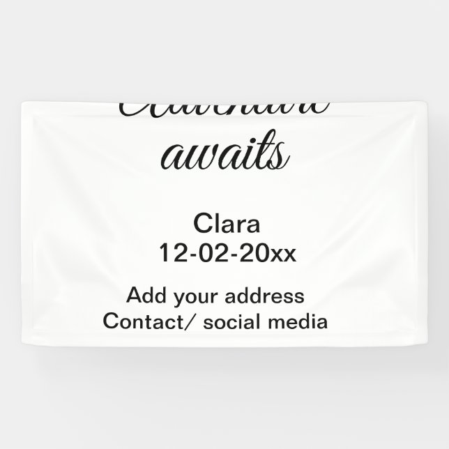 The adventure begins add name date year place banner (Horizontal)