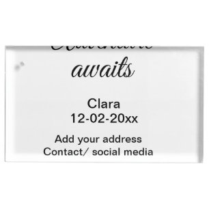 The adventure begins add name date year place card holder