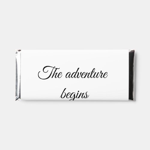 The adventure begins add name date year place hershey bar favors