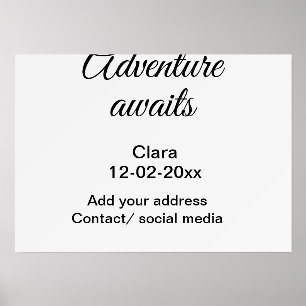 The adventure begins add name date year place holder