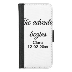 The adventure begins add name date year place iPhone 8/7 wallet case