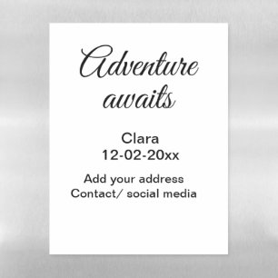 The adventure begins add name date year place magnetic dry erase sheet