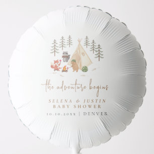 The Adventure Begins Animals Camping Baby Shower Balloon