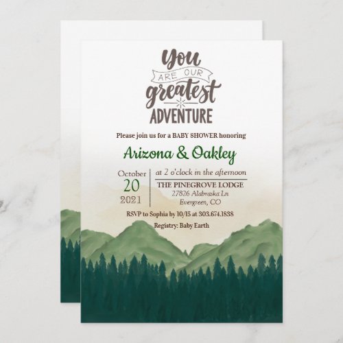 The Adventure Begins Baby Shower Invitation