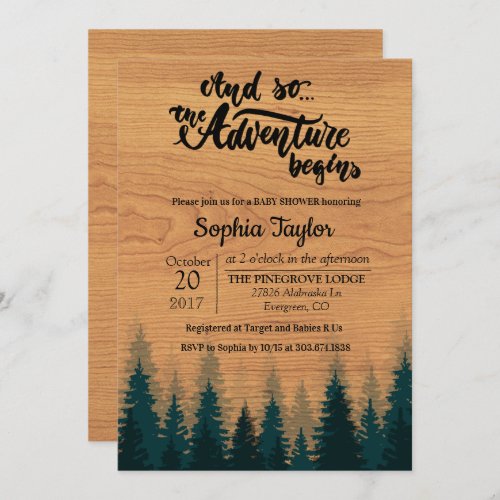 The Adventure Begins Baby Shower Invitation