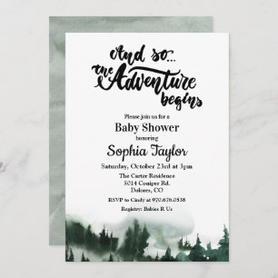 The Adventure Begins Baby Shower Invitation