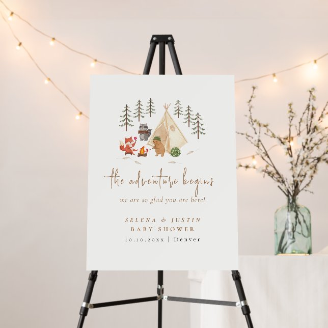 The Adventure Begins Baby Shower Welcome Sign (In Situ (Stand))
