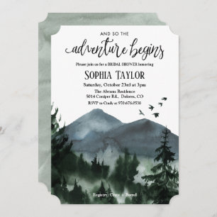 The Adventure Begins Bridal Shower Invitation