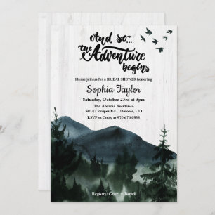 The Adventure Begins Bridal Shower Invitation
