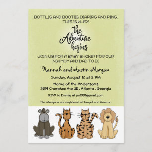 The Adventure Begins Couples Baby Shower Invitation