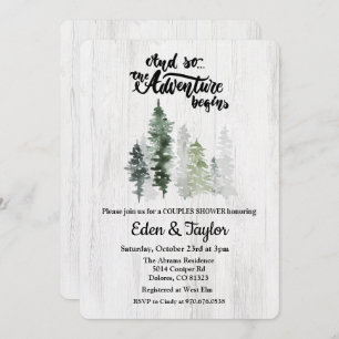 The Adventure Begins Couples Shower Invitation