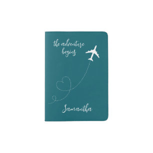 The Adventure Begins Customized name  Passport Holder