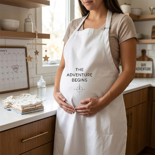 The Adventure Begins Cute New Baby Announcement Adult Apron