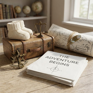 The Adventure Begins Cute New Baby Announcement Napkins