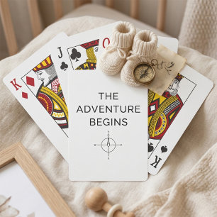 The Adventure Begins Cute New Baby Announcement Poker Cards