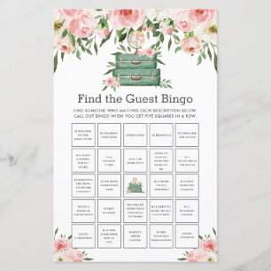 The Adventure Begins Floral Find the Guest Bingo