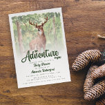 The Adventure Begins Forest Deer Baby Shower Invitation at Zazzle