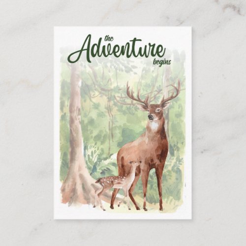 The Adventure Begins Forest Deer Books for Baby Enclosure Card