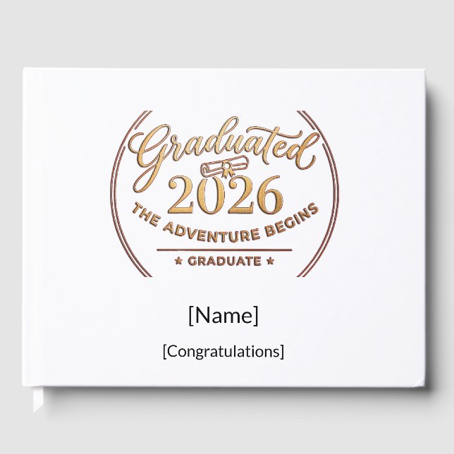 The Adventure Begins / Graduation Guest Book (Front)